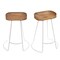 Contemporary Home Living Set of 2 Brown and White Rustic Counter Stools 25.25"
